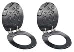 WC Toilet Seats 2 pcs with Soft Close Lids MDF Water Drop Design