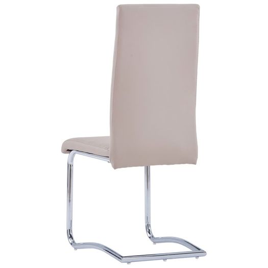 Cantilever Dining Chairs 6 pcs Cappuccino Faux Leather