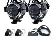 2PCS White motorcycle headlights auxiliary lamp U5 led motorbike spotlight accessories 12V moto DRL spot head lights