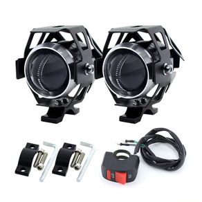 2PCS White motorcycle headlights auxiliary lamp U5 led motorbike spotlight accessories 12V moto DRL spot head lights