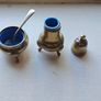 Vintage newbridge silver plate salt & pepper set (epns) with spoon Image 2