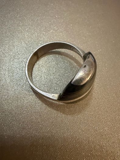 925 Sterling Silver Modern Black & Silver Statement Ring