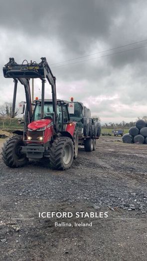 Hauling bales and stacking