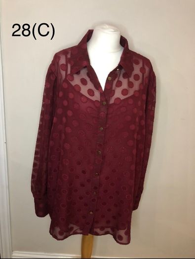 Wallis wine chiffon blouse & cami top (size 28)