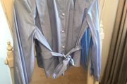Pretty Blue Shirt with Pearl Effect Buttons size 8