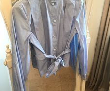 Pretty Blue Shirt with Pearl Effect Buttons size 8