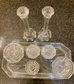Art Deco crystal dressing table set 1940s