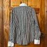 Zara Brown & White Stripe Shirt- Classic  button blouse -Large Image 2