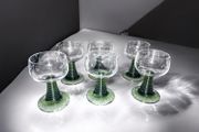 6 green  Alsace glasses
