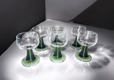 6 green  Alsace glasses