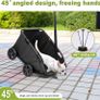 Mini Dog Strollers for Mini Pets, Foldable Multifunctional Shopping Carts with Extendable Pull Handle, Doggie Wagon Built-in Cushion and Safety Rope with Storage Bag (Black) Image 4