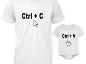 Funny Cute Daddy and Baby Matching T-Shirt and Bodysuit Set - Copy and Paste V2
