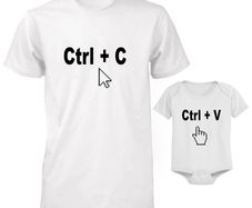 Funny Cute Daddy and Baby Matching T-Shirt and Bodysuit Set - Copy and Paste V2