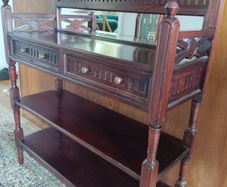 Antique-Style Mahogany Mirrored Hall Table