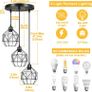 Pendant Light Hanging Lamp Fixture - 3-Light Vintage Hanging Ceiling Light Fixtures Black Metal Industrial Pendant Lighting Shade for Farmhouse Kitchen Dining Room (FREE POSTAGE) Image 5