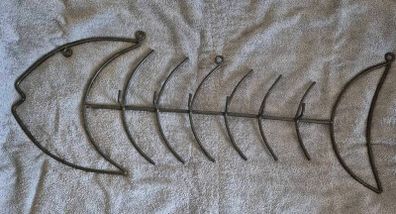 Wall hanger / coats , large iron fish skeleton.
