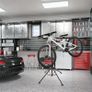 Bicycle Stand with Tool Storage, for Bike Maintenance & Folding and Adjustable, w 4 Legs, Steel, Black Image 2
