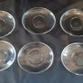 6 Glass Cups with Oval Saucers Image 3