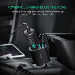 Ugreen QC 3.0 Car Quick Charger Adapter Car Cigarette Lighter Splitter 60W Dual USB (Brand New/Warranty)