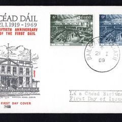 1969 Ireland 50th Anniversary of the First Meeting of Dail Eireann Commemorative Stamps Illustrated PhilArt First Day Cover (FDC)