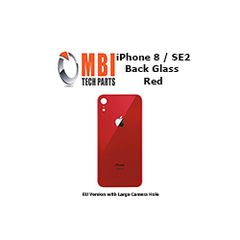iPhone 8 SE2 Replacement Back Glass Door Cover with Adhesive Red