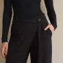 Black Wrap  Trouser Brand Cream Image 3