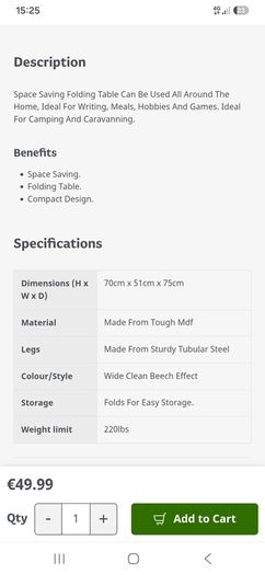 folding table