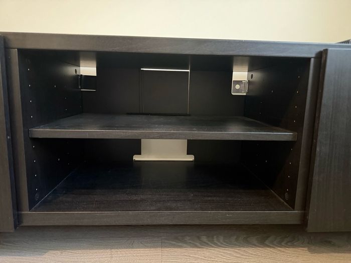 IKEA BESTA TV Bench with Doors - Black Brown 180cm