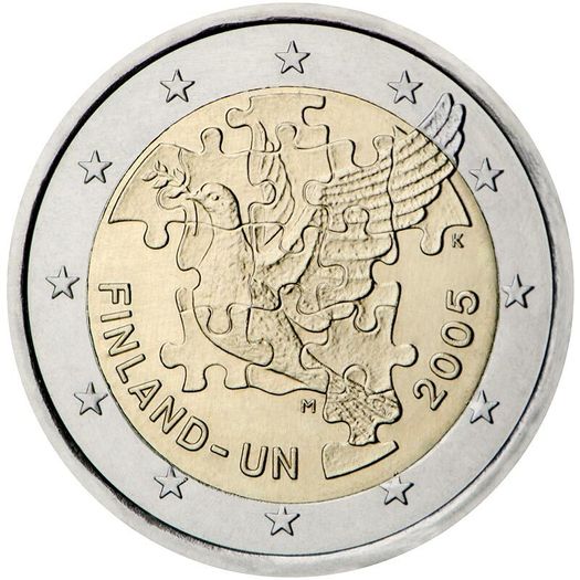 Finland 2 Euro Commemorative Coin 2005 - UN Membership. Uncirculated.
