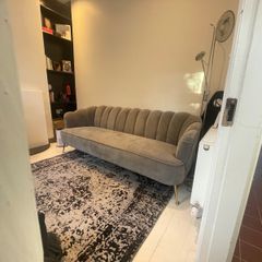 Velvet grey sofa