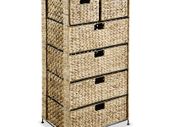 Storage Unit with 6 Baskets 47x37x100 cm Water Hyacinth