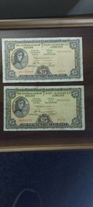 Irish Lady Lavery 5pound Banknotes (Pre-Decimal) Ireland  Pair