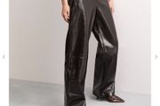 Jaeger patent real leather trousers, UK 14 , new . Wide legs.