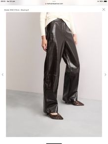 Jaeger patent real leather trousers, UK 14 , new . Wide legs.