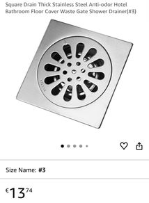 Square Drain Thick Stainless Steel Anti-odor Waste Gate Shower Drainer