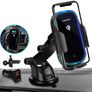 15W Qi Fast Wireless Car Charger with Auto-Clamping Holder Black. Image 2