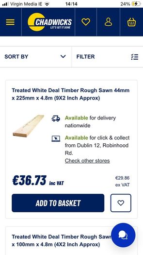 Timber, brand new. 2 planks