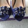 Navy/Royal Blue Matching Diamante Shoes and Bag. Image 4