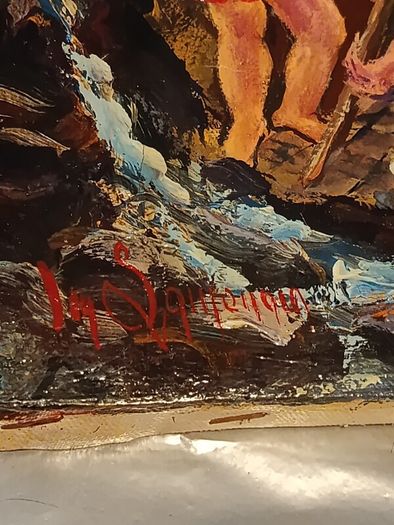 Antique oil painting on blind frame