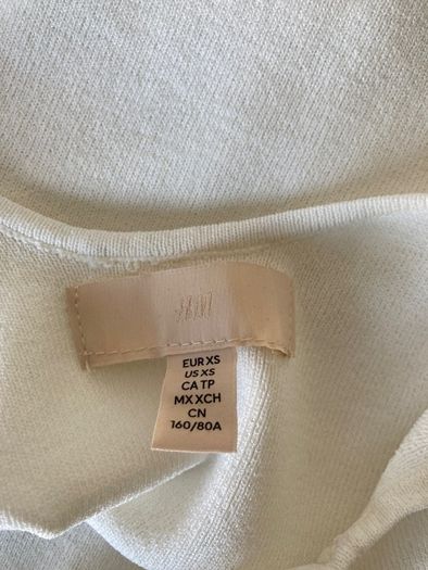 H&M Trend White Knitted Vest Top XS