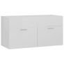 Sink Cabinet with Built-in Basin High Gloss White Chipboard Image 6