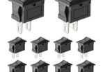 9Pcs Black Rocker Switch ON/Off Toggle Switch SPST 2 Pin AC 6A/250V 10A/125V Mini for Car, Boat, Homehold Application