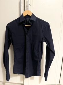 men navy Zara small super slim fit shirt