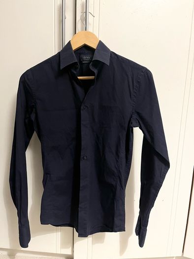 men navy Zara small super slim fit shirt