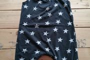 NEXT girl black with gray stars short dungarees