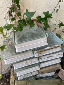tiles various new. Glass blocks clear and coloured, red roof tiles approximately 80