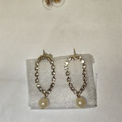 Silver pearl earrings