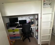 Bunk single bed with desk