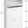3-Tier Wooden Shoe Cabinet, Storage Cupboard With 3 Flip Doors, Perfect for Narrow Hallway, Living Room, Bedroom, White, 60 x 24 x 120 cm (FREE POSTAGE) Image 4