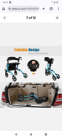 New can post Folding Aluminium Mobility Aid Rollator Walker with 4 Wheels
